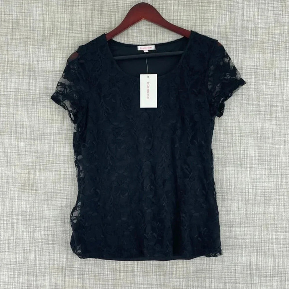 Isaac Mizrahi Tops - Isaac Mizrahi Lace Blouse Womens M Black NWT 2325